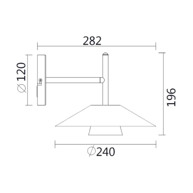 Arandela Spotline Llio 12 watts 3000K Bivolt 282x240x196,5 mm 1140/1