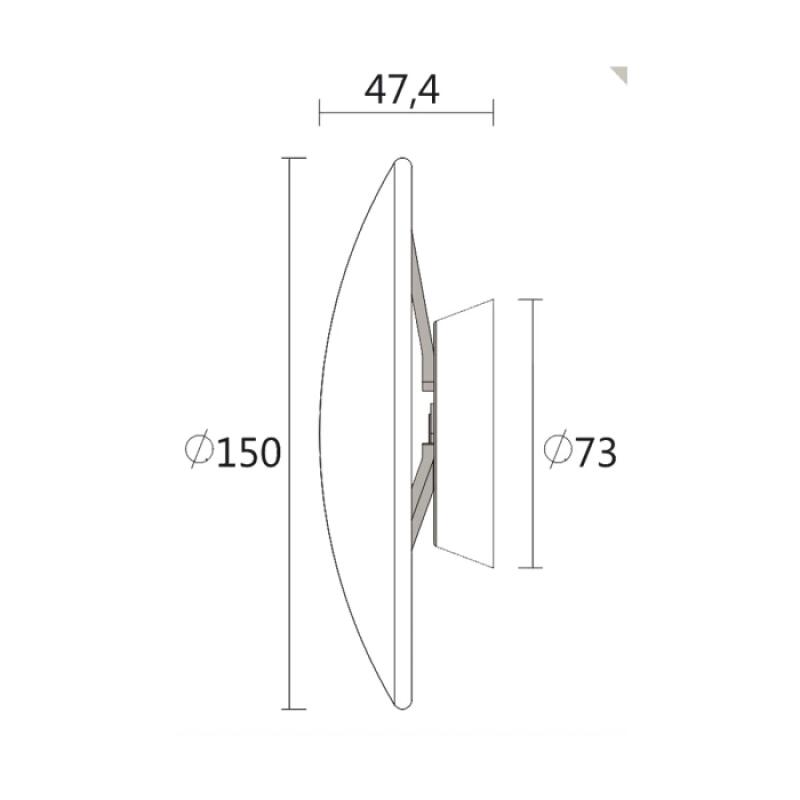 Arandela Spotline Lua 5 watts 3000K Bivolt 150x150x47,4 mm 1162/15