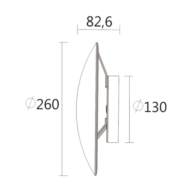 Arandela Spotline Lua 5 watts 3000K Bivolt 260x260x82,6mm 1162/26