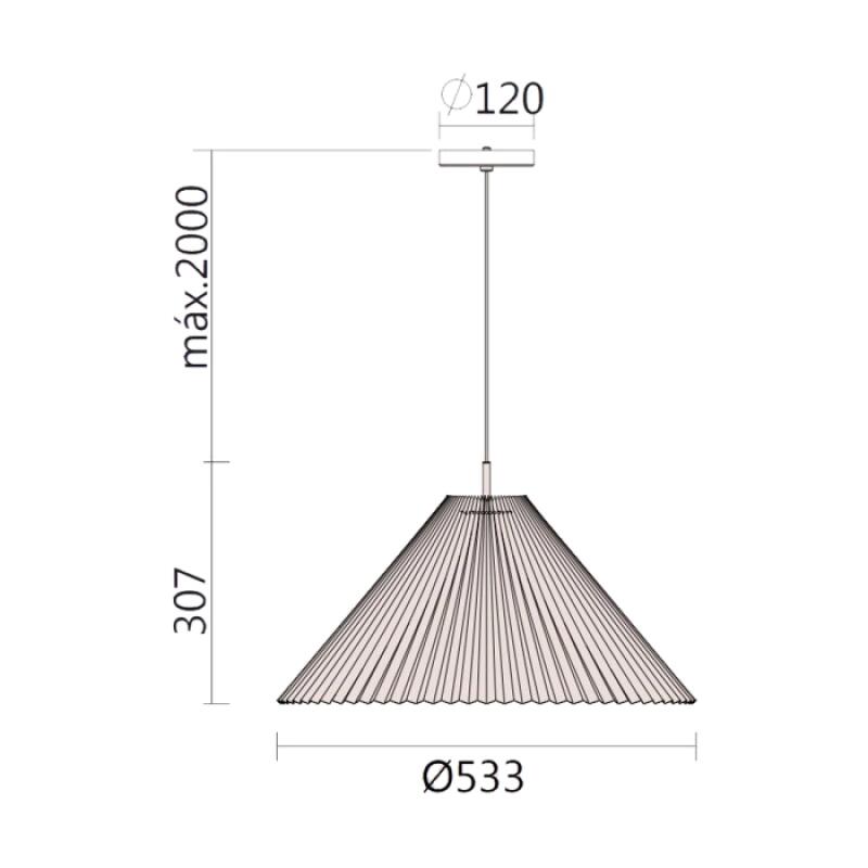 Pendente Spotline Tokio 18 Watts 3000k Bivolt Alumínio e Tecido 533,4x533,4x307,9mm 1225/35