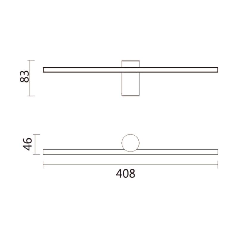 Arandela Spotline Nano Linear 3 Watts 3000K Bivolt 83x408x46,7mm 1168/40