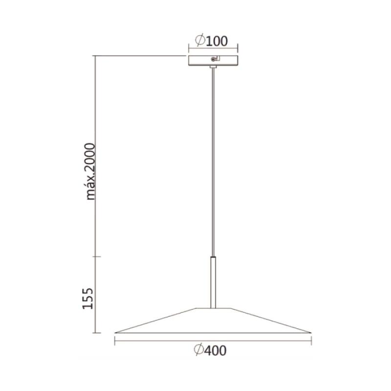 Pendente Spotline Claire 12 Watts 3000k Bivolt Alumínio 400x400x155,3mm 1218/40