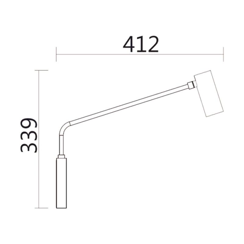 Arandela Spotline Alt Com Interruptor 1LMR11 Bivolt 412x44,5x339mm 1167/1