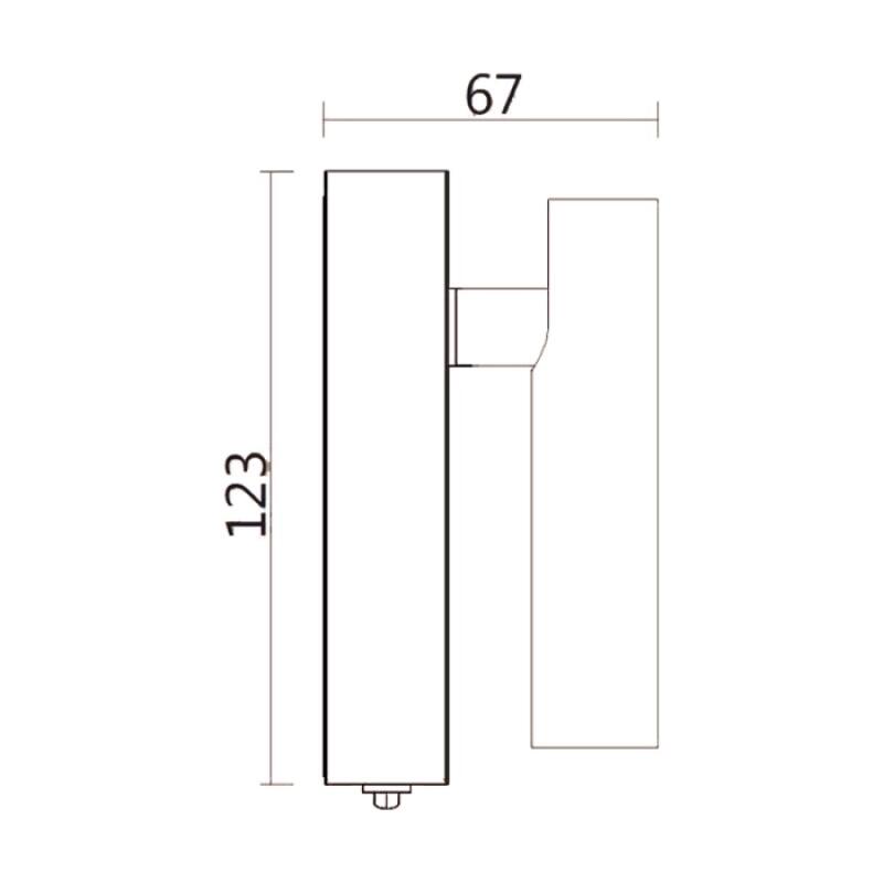 Arandela Spotline Core Com Interruptor 2 Watts 3000K  67x32,4x123mm 1154/1