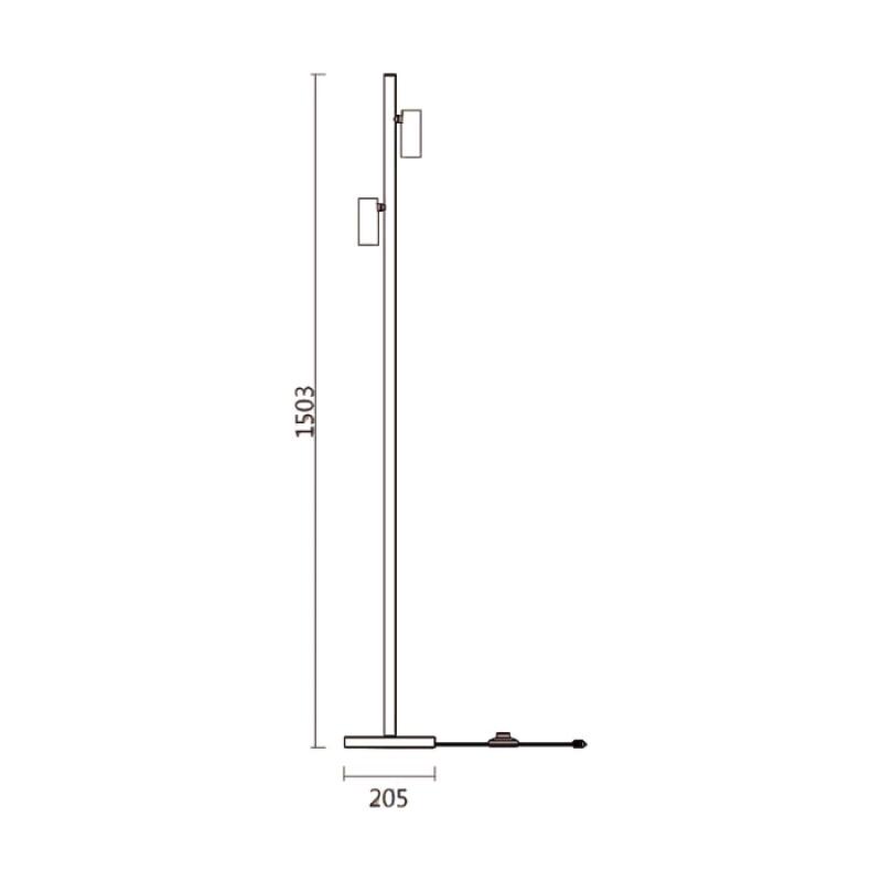 Coluna Spotline Duetto Alumínio Bivolt 2L MR11 230x230x1503mm 1217/2