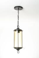 Pendente Ideal Colonial Munich Alumínio e Vidro Cilíndrico Âmbar 1xE27 A-740 VA