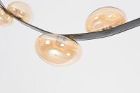 Pendente Skylight Belt Preto e Vidro Âmbar 14 Watts 3000K Bivolt 3000mm SKY-4120VDAB