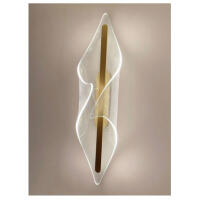 Arandela Skylight Fin Dourado e Acrílico Translúcido 5 Watts 3000K Bivolt 120x300mm SKY-4103AR