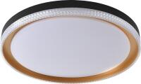 Plafon Skylight Queenstown Redondo Preto Dourado e Branco 27 watts 3000K Bivolt 410x70mm SKY-4040PTDO