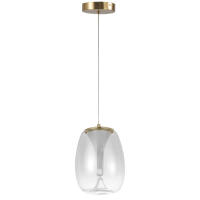 Pendente Skylight Vortex Dourado e Vidro Transparente 8 Watts 3000k Bivolt 200x280mm SKY-4141TP