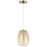 Pendente Skylight Vortex Dourado e Vidro Âmbar 8 Watts 3000k Bivolt 200x280mm SKY-4141AB