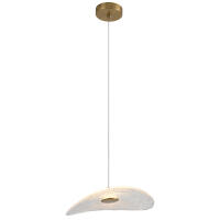 Pendente Skylight Drum Dourado e Vidro Translúcido 3 Watts 3000k Bivolt 300mm SKY-4134M