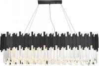 Lustre Skylight Fancy Retangular Preto e Cristais Transparentes 12LG9 Bivolt 1200X300X330mm SKY-3013-1L-PT