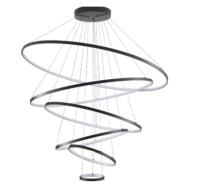 Pendente Skylight Júpiter Preto 175 Watts 3000K Bivolt Ø1200 Ø1000 Ø800 Ø600 Ø400 Ø200mm  SKY-4039PT