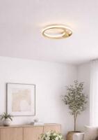 Plafon Skylight Ilusion Dourado e Silicone Branco 40 watts 3000K Ø450xØ300x50mm SKY-4032DO