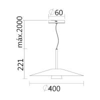 Pendente Spotline Led Llio 12 Watts 3000k Bivolt 400x400x221,2mm 1139/40