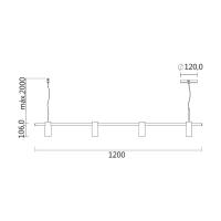 Pendente Spotline Flash 4L MR11 Bivolt 1200x120x106mm 1175/4