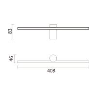 Arandela Spotline Nano Linear 3 Watts 3000K Bivolt 83x408x46,7mm 1168/40