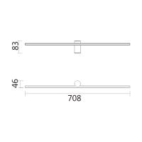 Arandela Spotline Nano Linear 5 Watts 3000K Bivolt 83x708x46,7mm 1168/70
